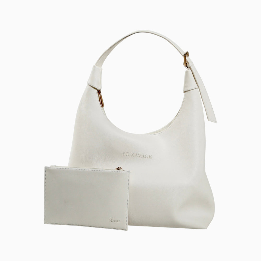 Bolso Xava BE XAVAGE marrón de diseño minimalista con cartuchera a juego incluida