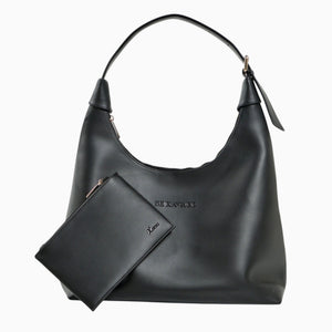 Bolso de hombro negro Xava BE XAVAGE con silueta minimalista y cartuchera a juego incluida